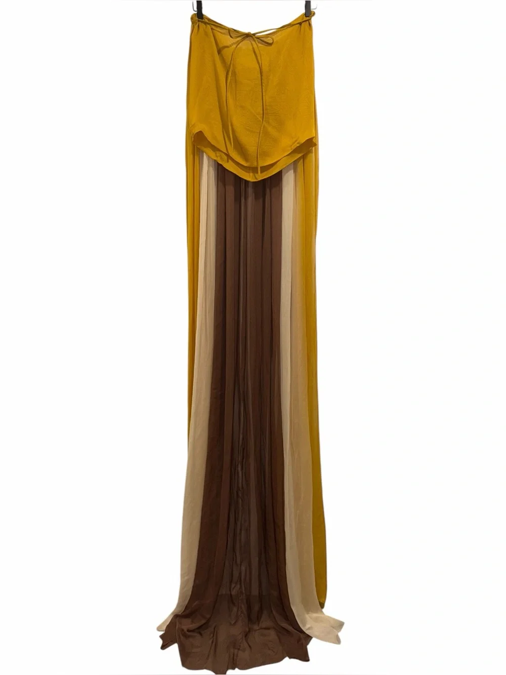 Rick Owens Yellow Silk Cape Sheer Runway Wrap One Size Rare EUC